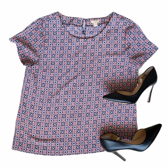 Banana Republic Tops - Banana Republic Pink & Blue Patterned Top